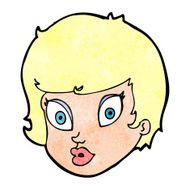 cartoon surprised female face N83