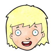 cartoon happy female face N236