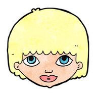 cartoon female face N192