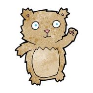 cartoon waving teddy bear N51