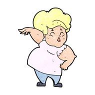 cartoon happy overweight lady N11