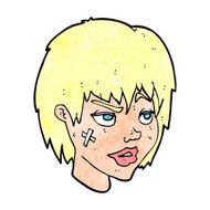 cartoon woman with plaster on face N25