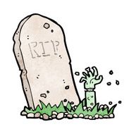 Cartoon Zombie Rising From Grave N42