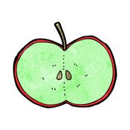 cartoon sliced apple N15
