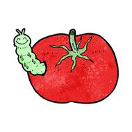 cartoon tomato with bug N13