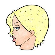 cartoon female face with narrowed eyes N5