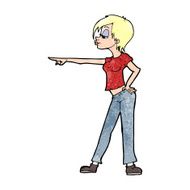 cartoon hip woman pointing N14