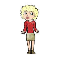 cartoon woman shrugging shoulders N626