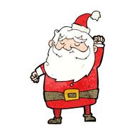 cartoon santa claus punching air N24