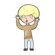 cartoon startled boy N44