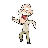cartoon frightened old man N53