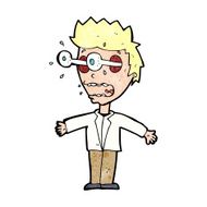 cartoon staring man N43