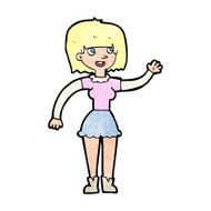 Cartoon Girl Waving N42