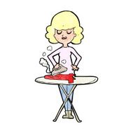 cartoon woman ironing N11