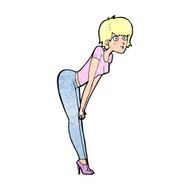 cartoon woman looking at something N14