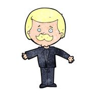 cartoon mustache man with open arms N12