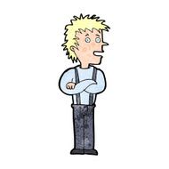 cartoon boy with folded arms N26