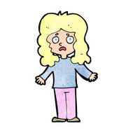 cartoon worried woman N102