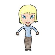 cartoon woman shrugging shoulders N627