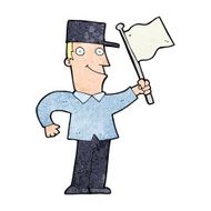 cartoon man waving flag N18