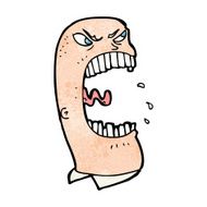 cartoon furious man shouting N12