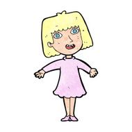 cartoon happy woman in dress N37