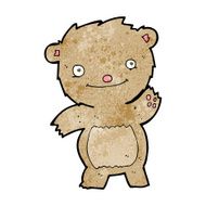 cartoon waving teddy bear N52