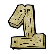 cartoon wooden number one N9