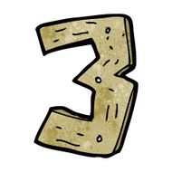 cartoon wooden number N74