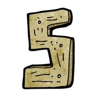 cartoon wooden number N75