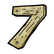cartoon wooden number N80