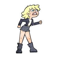cartoon angry biker girl N14