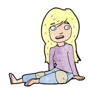 cartoon girl sitting on floor N12