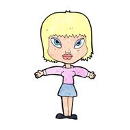 cartoon woman with outstretched arms N14