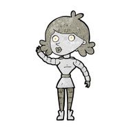 cartoon robot woman waving N23