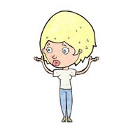 cartoon woman raising hands in air N24