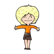 cartoon woman giving thumbs up sign N14