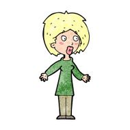 cartoon surprised woman N307