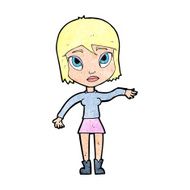 cartoon woman waving hand N13