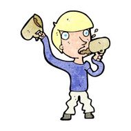 Cartoon Man Drinking Beer N23