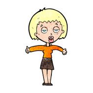 cartoon bored woman N38
