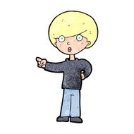 cartoon pointing boy N39
