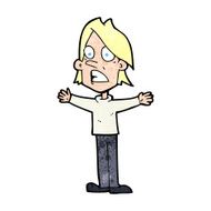 cartoon frightened man N144