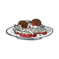 cartoon spaghetti and meatballs N13