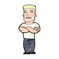 cartoon tough guy with folded arms N13