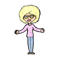 cartoon woman wearing spectacles N54
