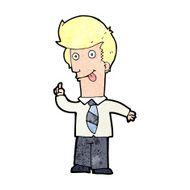 cartoon office man with crazy idea N14