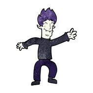 cartoon happy vampire man N38