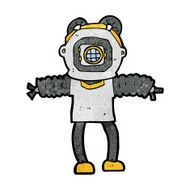cartoon deep sea diver N38