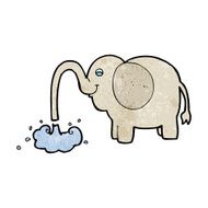 cartoon elephant squirting water N23